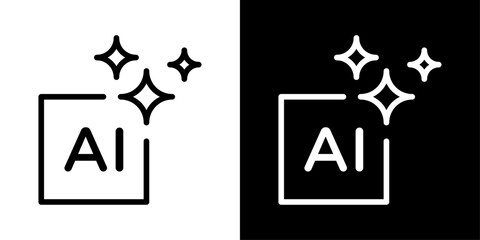 Generative AI icon symbolizing artificial intelligence, content creation, machine learning, automation, innovation, and smart technology.