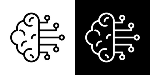 Machine learning icon representing data-driven algorithms, artificial intelligence, predictive analysis, automation, and smart systems.