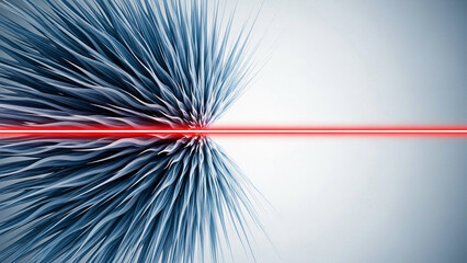 Abstract barrier line stopping expanding wave pattern, protection symbolism.