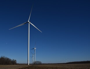 wind turbine on a blue sky background