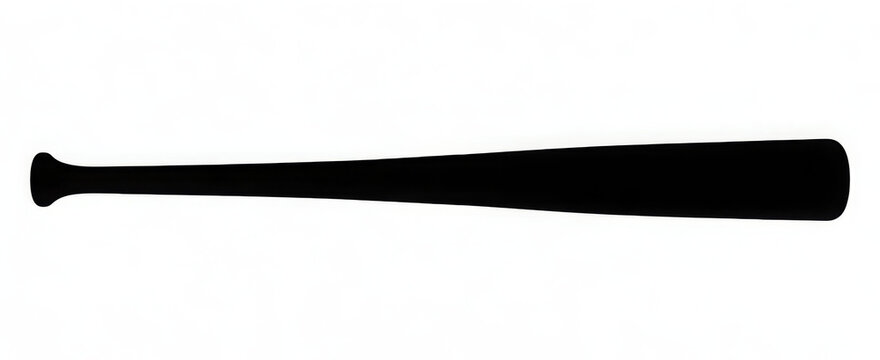 Baseball bat silhouette icon. Clipart image isolated on white background 
