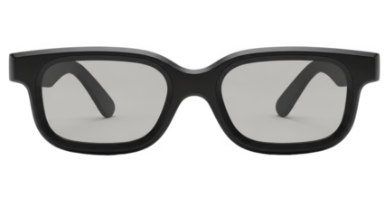 Classic Black Square Frame Eyeglasses Isolated on White