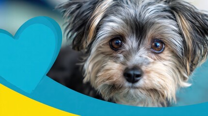 Grooming Banner Showing a Pet Looking at the Viewer With a Soft Blur in the Background and a Design Focusing on Trust in a Warm Environment