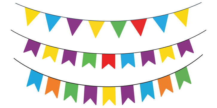 Colorful festive bunting flags for party celebration and sales event