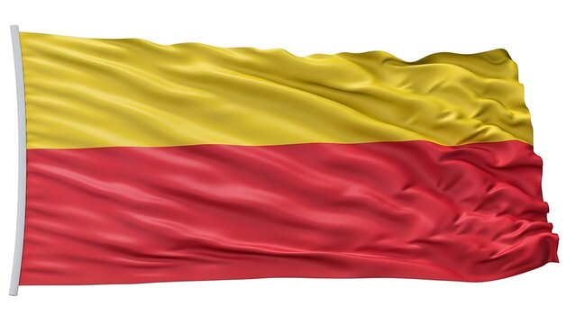 Flag of Karnataka waving in the air, featuring the vibrant colors of gold and red, symbolizing its heritage