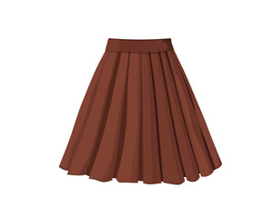 Mockup of a mini skirt for woman, girl. Template clothing design front view view. Details diagram. Vector illustration.