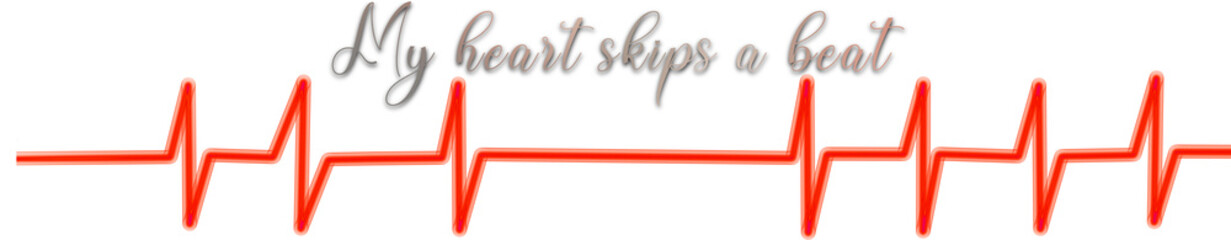 Heartbeat border &ldquo;my heart skips a beat&rdquo; love quote
