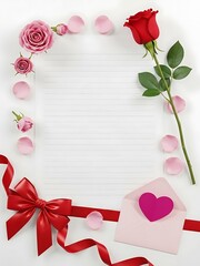 Romantic love letter frame