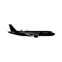 Minimal Airplane Silhouette Flat Vector Icon