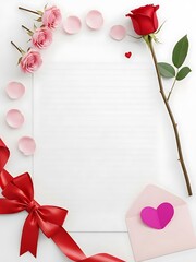 Romantic valentine's day card with roses