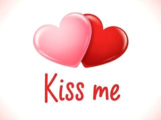 Two hearts kiss me
