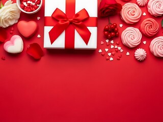 Valentine's day gift box with sweet treats