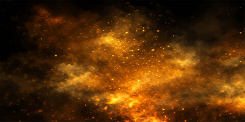 Naklejka premium An abstract fantasy galaxy background featuring a deep blue nebula and bright stars glowing across the dark outer space of a vast cosmic universe