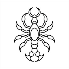 Scorpion Adult Coloring Line Art Illustration