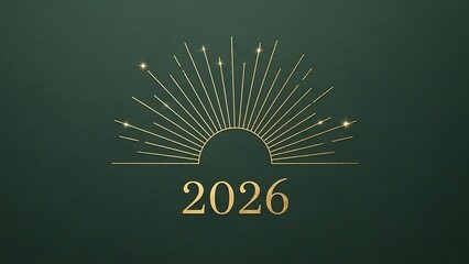 Elegant 2026 New Year Gold Foil Minimalist Card