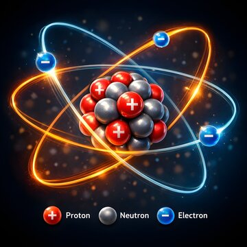 Bohr Model of Atom &ndash; Electron Orbits Around Nucleus and change on protons neutrons and electrons 