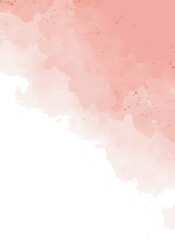 Obraz premium Pink Watercolor Gradient Background with Gold Speckles and White Lower Fade 