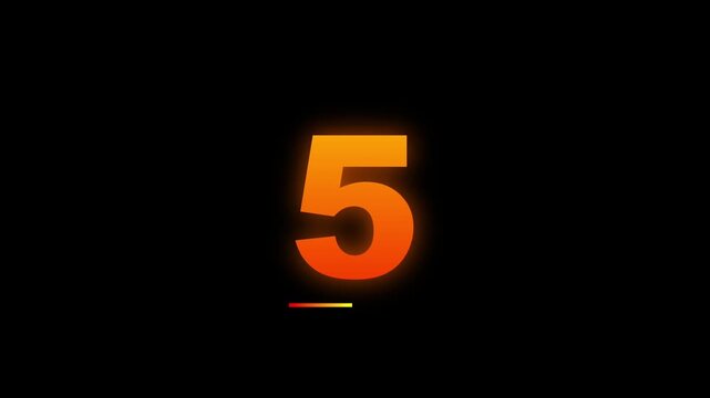 Gradient Orange Digital Countdown Timer Animation with Sliding Transition countdown 10 seconds on black  