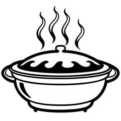 Hot Pot Silhouette Vector