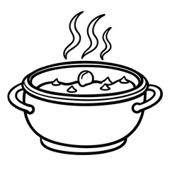 Hot Pot Silhouette Vector