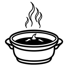 Hot Pot Silhouette Vector