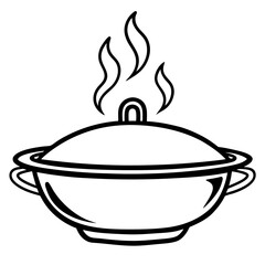 Hot Pot Silhouette Vector