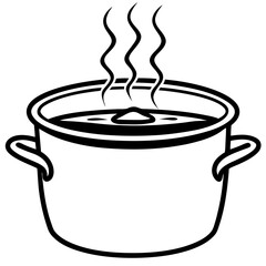 Hot Pot Silhouette Vector