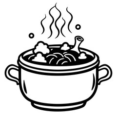 Hot Pot Silhouette Vector