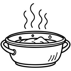 Hot Pot Silhouette Vector