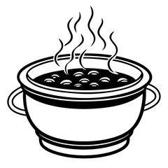 Hot Pot Silhouette Vector