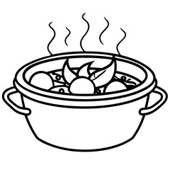 Hot Pot Silhouette Vector