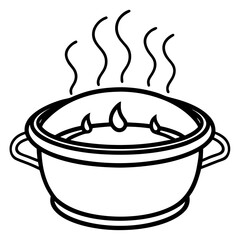 Hot Pot Silhouette Vector