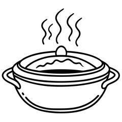 Hot Pot Silhouette Vector