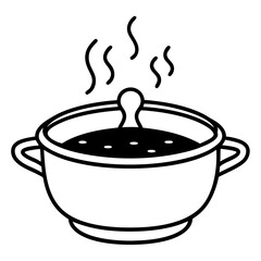 Hot Pot Silhouette Vector