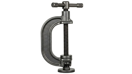 Metal C Clamp Tool Isolated on White Background for Industrial and Workshop Use