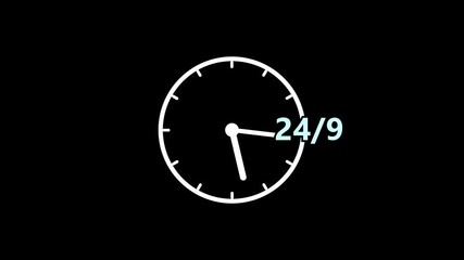 24/9 hours emergency service with arrow recycling animation .24 hour and 9 days service