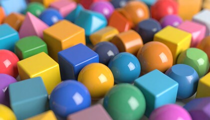 Colorful Geometric Shapes - A Vibrant and Playful Composition.