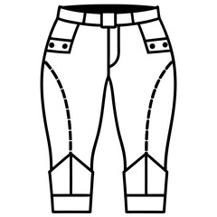 Jodhpurs Silhouette Vector &ndash; Black on White