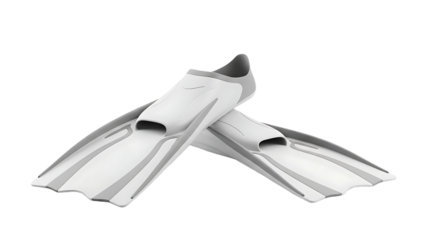 Modern White Flippers for Swimming and Water Sports