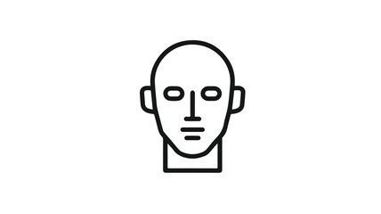 Professional Line Icon of Isolated Head Vector with Outline