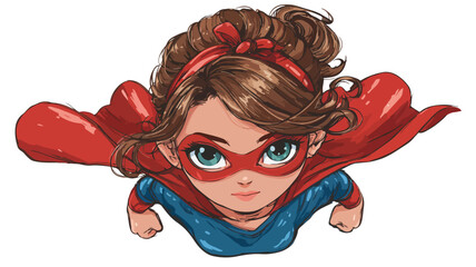 Super Daughter Cartoon Vector Illustration Isolated Vector