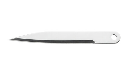 Sharp White Kitchen Knife with Black Edge on White Background