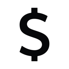 Naklejka premium Dollar Sign Silhouette Minimal Flat Vector
