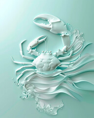 Cancer Zodiac Pop Art Background with Colorful Bull Symbol