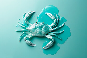 Cancer Zodiac Pop Art Background with Colorful Bull Symbol