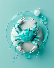 Cancer Zodiac Pop Art Background with Colorful Bull Symbol