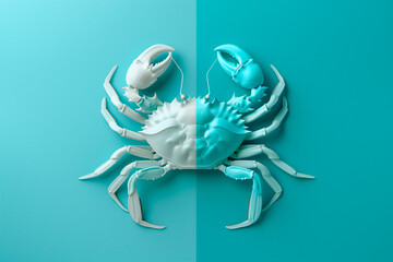 Cancer Zodiac Pop Art Background with Colorful Bull Symbol