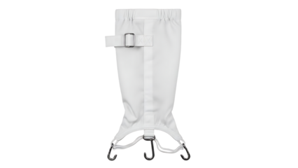 White Medical Leg Compression Sleeve with Metal Hooks and Adjustable Strap