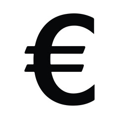 Obraz premium Euro Sign Silhouette Minimal Flat Vector