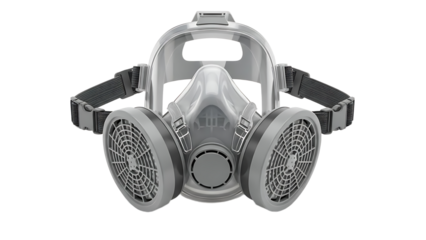 Protective Respirator Mask with Dual Air Filters for Safety and Health in Industrial and Construction Environments